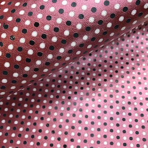 Metallic Rose Wine Leather - 4x12&quot; Half Sheet - Polka Dot Cowhide Leather Sheet for Making Earrings