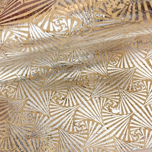 Boho Silver Fan Out Cork Printed Leather - Cowhide Backed Cork Sheets - 8x10&quot; Leather Back Cork