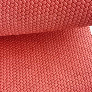 Foglio in finta pelle intrecciata - Pelle di vacchetta goffrata a coda di pesce per artigianato 1.1/1.3MM