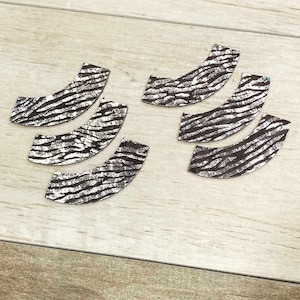 DIY Leather Earrings - Pre-cut Leather Shapes  - Small Quarter Moon - Genuine Leather 3pr/6pc
