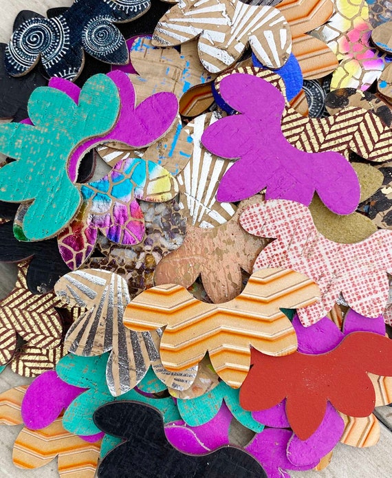 Precut Cork Leather/leather Earring Variety Pack Genuine Etsy