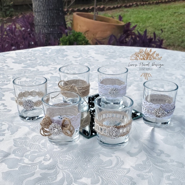 Rustic Glam Votives | Candle Holders | Votives | Rustic Glam | Embellishments