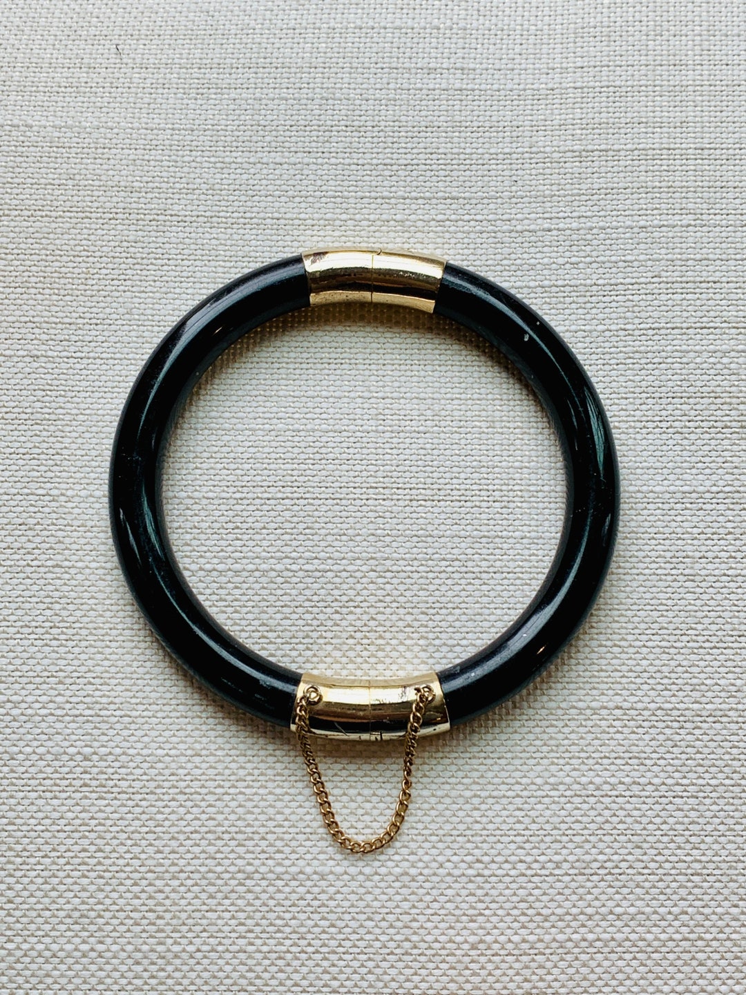 Genuine Black Jade Beads Bracelet, Natural Chinese Jade