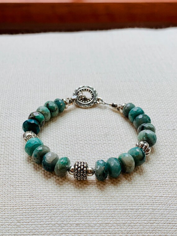 送料無料の商品 Chrysocolla Etsy - Silver Bracelet Beaded アクセサリー