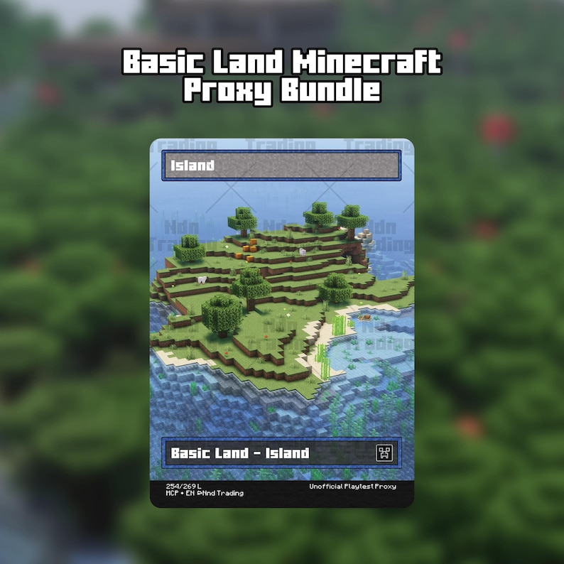 20x Basic Lands Proxies for MTG in Minecraft Style, Printed on Premium ...