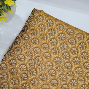 Golden Silk brocade Fabric by the yard jacquard fabric, Upholstery Fabric for Women Wedding dressmaking Fabric sold by the yard