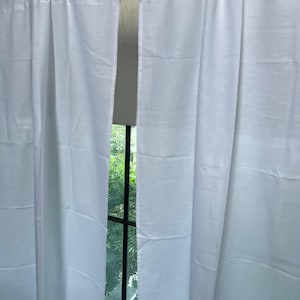 Extra Wide White Cotton Linen  Rod pocket Curtains Panel for bedroom, Washed Linen Drapes, Window Curtains, width -56&quot; Custom Sizes Curtains