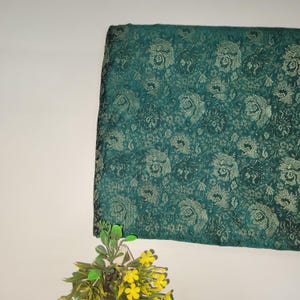 Green brocade Fabric by the yard jacquard fabric, Upholstery Fabric, Wedding dressmaking Fabric sold by the yard  Indian silk Brocade fabric