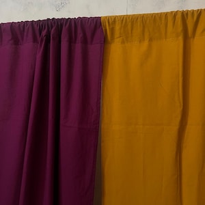 Mustard 100% Natural cotton Curtains Solid Boho Curtains Panels set of 2 pcs, Curtain for living room, custom size and colors panels