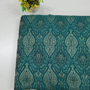 Green brocade Fabric by the yard jacquard fabric, Upholstery Fabric, Wedding dressmaking Fabric sold by the yard  Indian silk Brocade fabric