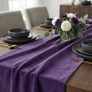 Camino de mesa de terciopelo – Elegante camino de mesa para decoración de mesa, camino de mesa personalizado y camino de mesa extra largo y ancho