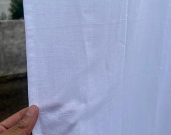 Panel de cortina de lino y algodón blanco puro, cortinas de lino lavado, 56" de ancho