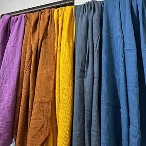Boho Muslin Curtain Panel: Gauze Cotton, Light Filtering, Rust Color