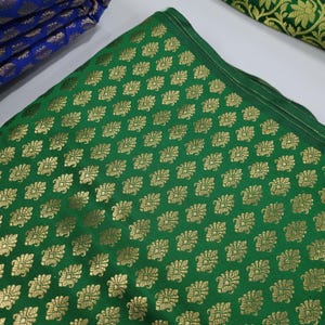 Green Silk brocade Woven Fabric jacquard fabric, Wedding Dressmaking Fabric,Teal green Fabric for Craft, Skirts Fabric by the half Yard