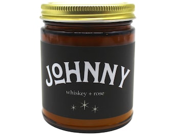 Johnny  | Whiskey + Rose / Nashville Christmas Gift, Gift Wrapped Candle