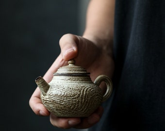 140mm/160mm Handmade Pottery Teapot,Engobe Glaze "Kai Pian"开片 Teapot