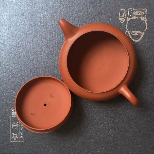 110ccc Chaozhou handmade red clay Gongfu teapot,thin body big mouth flat teapot,handmade teapot teawares