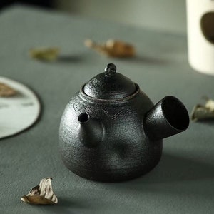 400ml handmade Pottery Clay Side -handle kettle-electronic stove&charcoal stove kettle,teapot vintage,gift ideas,Chinese teapot