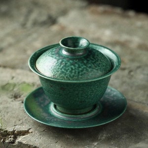 160ml Dark Green Gaiwan Jingdezhen Teawares