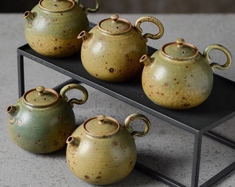 160ml Soda Fired Green Teapot,Jingdezhen(景德镇) Handmade Teapot