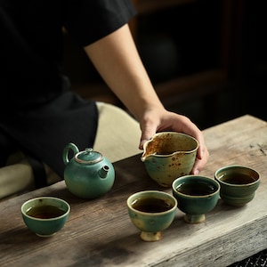 Teapot Set-Handmade Teapot Set,Banana Green Teapot Set/ 6 Styles