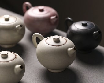 120ml Jingdezhen Fenyin (粉引) Runder Keramik Teekanne Ball Filter
