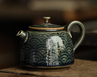 120ml Jingdezhen Soda Burned Teapot,Waving Teapot-Chinese Gongfu Tea-wares