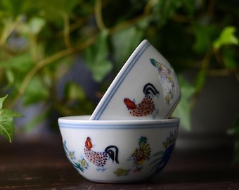 80ml Fanggu Ming Dynasty &quot;Chenghua Doucai Chicken Cup&quot; (A Replica)成化斗彩鸡缸杯