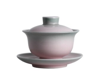 160ml Hecho a mano Jingdezhen 景德镇 Cerámica Gaiwan, Pink Gaiwan