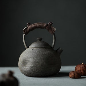 Wood Fired Kettle 800ml Handmade Top-handle Clay Kettle-Electronic Kettle