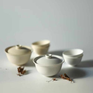 Juego de Gaiwan de cerámica hecha a mano Jingdezhen de 80ml, 1 Uds. Gaiwan y 2 uds. De tazas de té