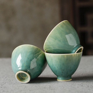 Jingdezhen handmade ripple green tea cup