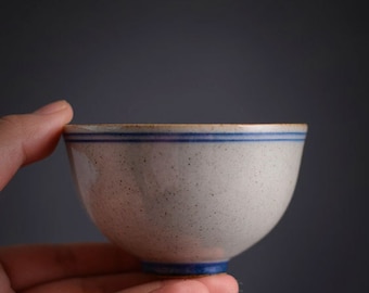2PCS 100ml Jingdezhen Qinghua青花 Ceramic Tea Cup,Double Line Qinghua Tea Cup