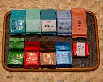 Wuyi Tea Taste Sample,Rougui/Dahongpao/Shuixian Wuyi Rock Tea10Packets,8g/packet, 80g