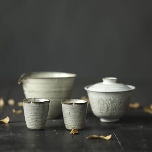 Conjunto de cerâmica Gaiwan artesanal de 130 ml, esmalte branco, efeito inquebrável