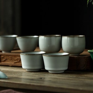 70-100ml Series Ru Kiln White Tea Cups