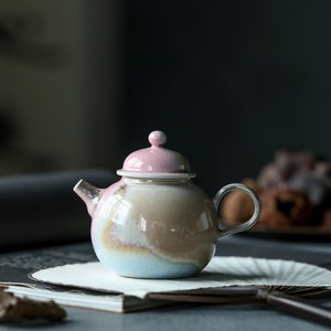 150ml Kiln Transmutation Pink Teapot, Jingdezhen(景德镇) Handmade Teapot