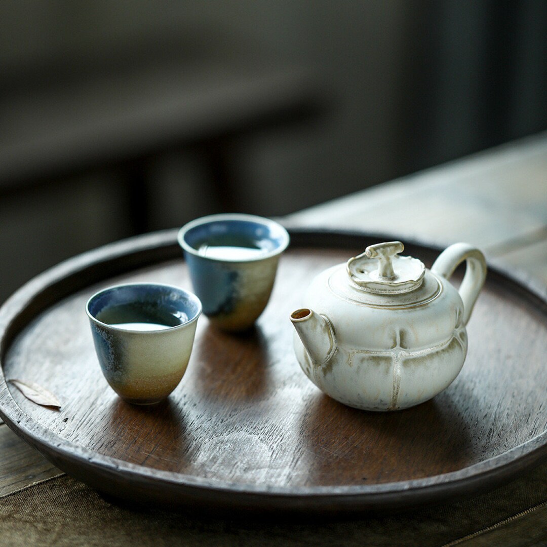 180ml Handmade Pottery Teapot Setpumpkin Shaped Teapot Set Etsy