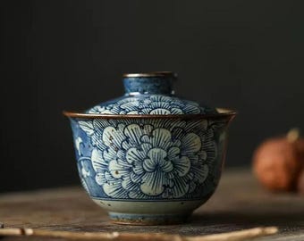 140ml Jingdezhen Hand-painted Qinghua 青花 Porcelain Gaiwan