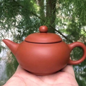 100cc Fully Handmade Chaozhou Red Clay Shui Ping水平Teapot,Handmade Chaozhou Red Clay Oolong Teapot
