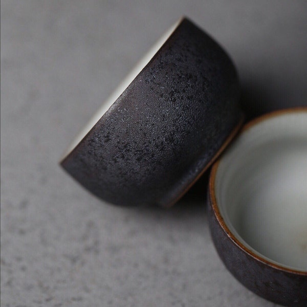 Set of 2PCS 50ml Handmade Ru Kiln Black/Green/White Tea Cup