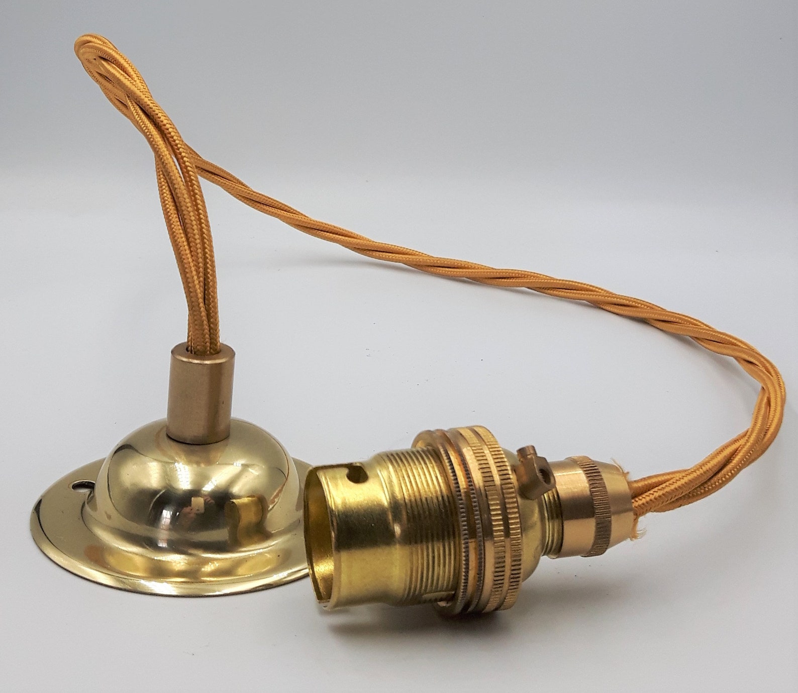 Brass Ceiling Rose With B22 Lamp Holder Set Etsy