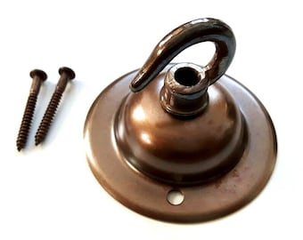 Antique Brass Ceiling Hook Plate: Suspension Fixing with Screws