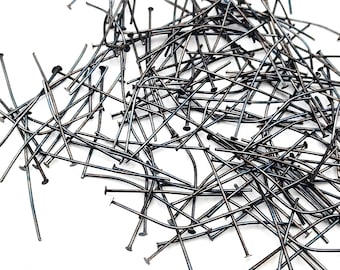 Antique dark Brass Chandelier Pins: 30mm Crystal Connectors, Jewellery Making (100 Count)