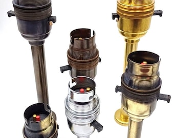Switched Pedestal Lamp Holder B22  Choice Of Finish And Height Pack of One