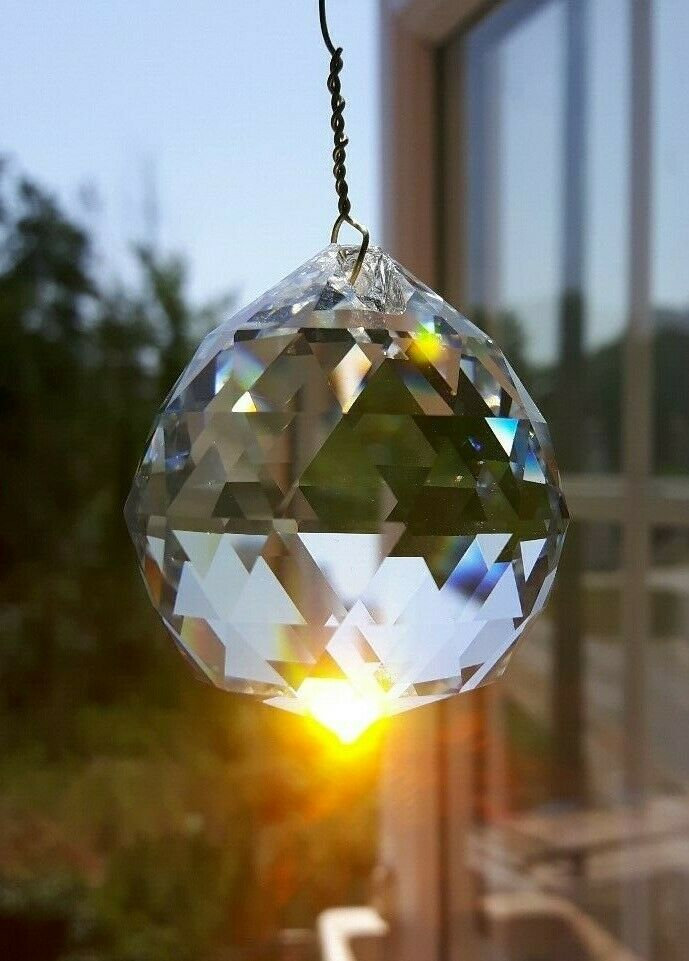 Lot De 3 Attrape-Soleil En Cristal 12,7 Cm - Prismes Arc-en-Ciel, Crochets Inclus - Déco Fenêtre, Jardin - 9