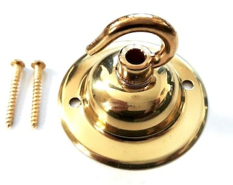 Solid Brass Ceiling Rose Hook Plate Hanging Suspension Fixing Plate With Screws