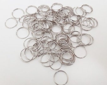 Silver coloured chrome rings 10mm Chandelier crystal connectors 100 rings