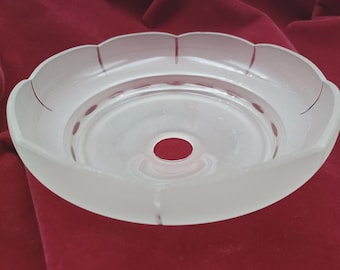 vintage matglazen kroonluchter glazen schaal pannen bobeche 180 mm breed KW