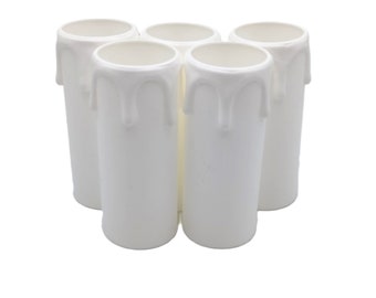 Chandelier Candle Tubes White Drip Plastic 70mm x 26mm Choice of Pack Size